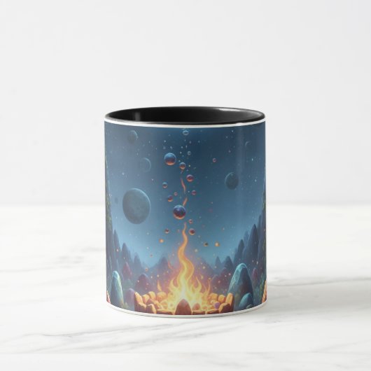 Cosmic Campfire Magic Forest Coffee Mug Tasse (Zentrum)