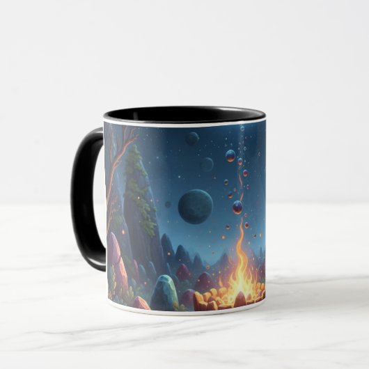 Cosmic Campfire Magic Forest Coffee Mug Tasse (Vorderseite Links)