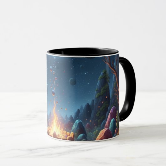 Cosmic Campfire Magic Forest Coffee Mug Tasse (VorderseiteRechts)