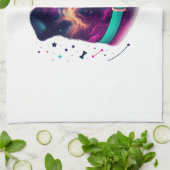 Cosmic Canine Graphic Tee Geschirrtuch (Gefaltet)