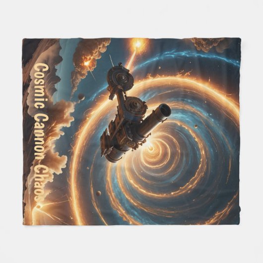 Cosmic Cannon Chaos Fleecedecke (Vorderseite (Horizontal))