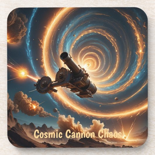 Cosmic Cannon Chaos Getränkeuntersetzer (Vorderseite)
