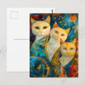 Cosmic Cat Art with Stellar Background Postkarte (Vorne/Hinten)