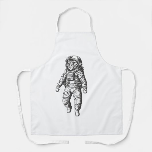 Cosmic Cat Astronaut Tee Schürze (Vorderseite)