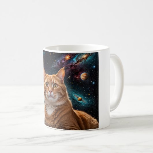 Cosmic Cat Coffee Tasse (VorderseiteRechts)