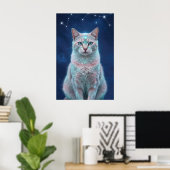 Cosmic Cat Constellation Galaxy Art Poster (Heimbüro)