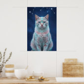 Cosmic Cat Constellation Galaxy Art Poster (Küche)