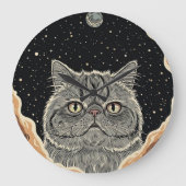 Cosmic Cat Große Wanduhr (Vorderseite)