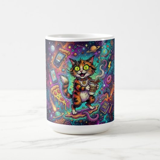 Cosmic Cat Kaffeetasse – Galaxy Weltraumkatze mit (Mittel)
