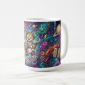 Cosmic Cat Kaffeetasse – Galaxy Weltraumkatze mit (VorderseiteRechts)