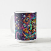 Cosmic Cat Kaffeetasse – Galaxy Weltraumkatze mit (Vorderseite Links)