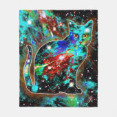 Cosmic Cat Lambda Fleecedecke (Vorderseite)