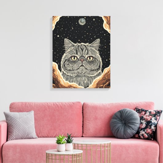 Cosmic Cat Leinwanddruck (Insitu (Wohnzimmer))