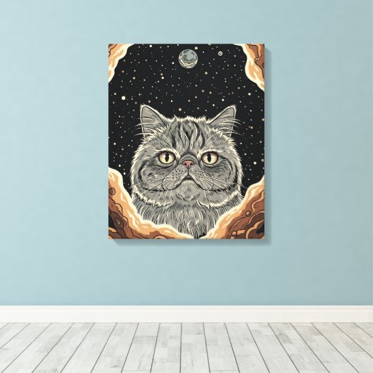 Cosmic Cat Leinwanddruck (Insitu (Holzboden))