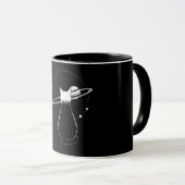 Cosmic Cat Minimalist Line Art Coffee Mug Tasse (VorderseiteRechts)