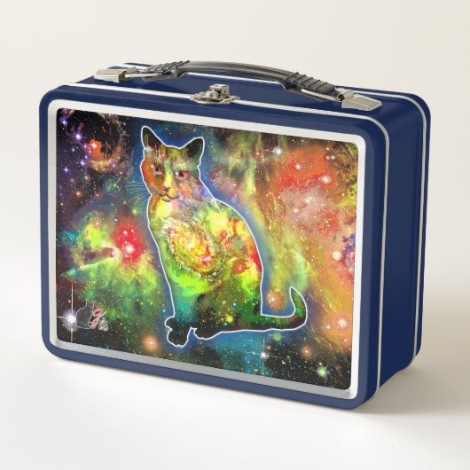 Cosmic Cat Omicron Metal Lunchbox (Vorderseite)