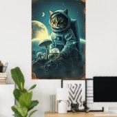 Cosmic Cat on Disco MuShrooms Poster (Heimbüro)