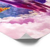 Cosmic Cat Riding Alpaca Poster (Ecke)