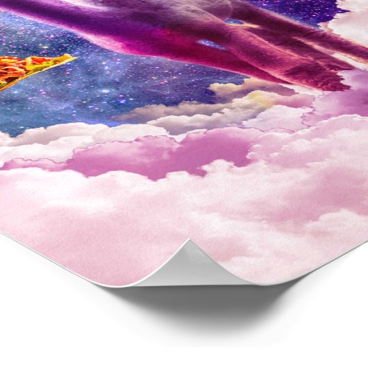 Cosmic Cat Riding Alpaca Poster (Ecke)