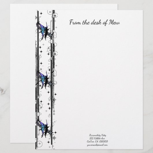 Cosmic Cat Star Briefbogen (Vorne/Hinten)