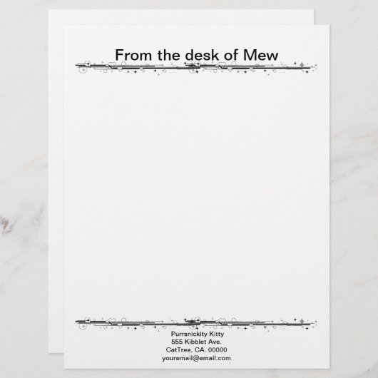 Cosmic Cat Star Briefbogen (Vorne/Hinten)