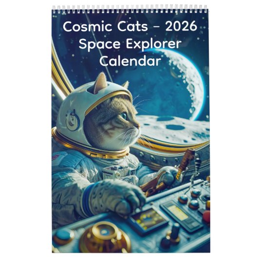 Cosmic Cats - 2026 Space Explorer Calendar Kalender (Titelbild)
