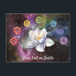 *~* Cosmic Celestial Chakra Cosmos Canvas Print Postkarte<br><div class="desc">ENERGIE ERWEITERTE BLUME - Lotus Cosmic Stellar Universe Galaxy , Nebula Celestial Chakra Art Malerei künstlerisch FRAMEABLE POSTCARD DRUCKER für Zuhause oder Business Mauer. Bearbeiten oder Löschen Sie den Text. Die Symbole für die Crown Chakra , das 3rd Eye Chakra , Throat Chakra , das Herz Chakra , das Solar...</div>