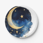 Cosmic Celestial Watercolor Babydusche Pappteller (Vorderseite)