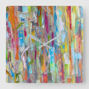 Cosmic Chaos Wall Clock Quadratische Wanduhr
