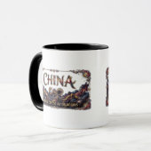 Cosmic China Dragon Great Wall Tasse (Vorderseite Links)