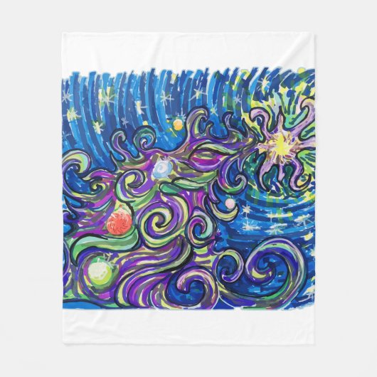 Cosmic Christmas Tree Fleecedecke (Vorderseite)