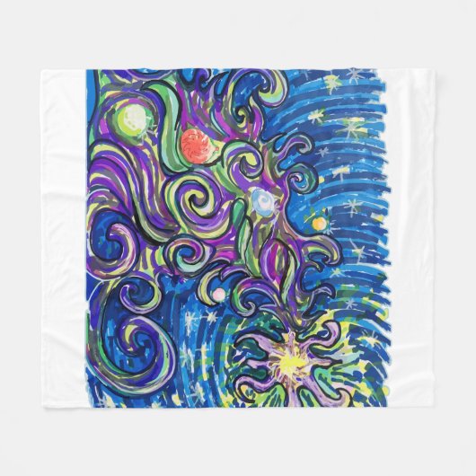 Cosmic Christmas Tree Fleecedecke (Vorderseite (Horizontal))