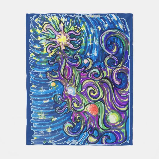 Cosmic Christmas Tree Fleecedecke (Vorderseite)