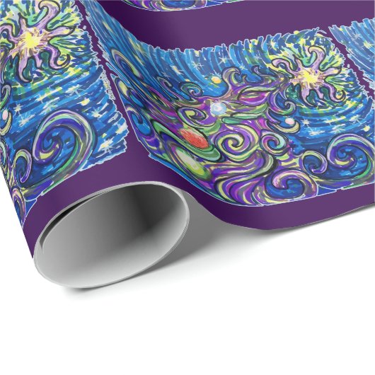 Cosmic Christmas Tree Geschenkpapier (Rolleneckpunkt)