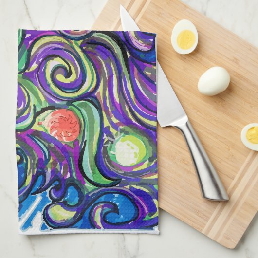 Cosmic Christmas Tree Geschirrtuch (Viertel Falte)