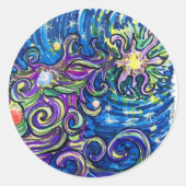 Cosmic Christmas Tree Runder Aufkleber (Vorderseite)