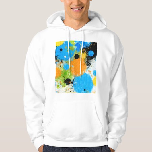 Cosmic Chromatic Splatter: Abstract Orbit Hoodie (Vorderseite)