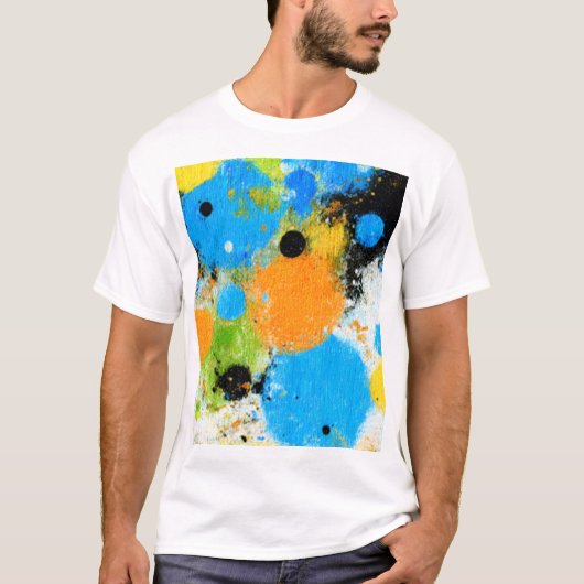 Cosmic Chromatic Splatter: Abstract Orbit T-Shirt (Vorderseite)
