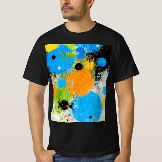 Cosmic Chromatic Splatter: Abstract Orbit T-Shirt (Vorderseite)