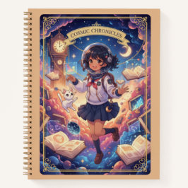 Cosmic Chronicles Astronaut Anime Girl Journal Notizblock