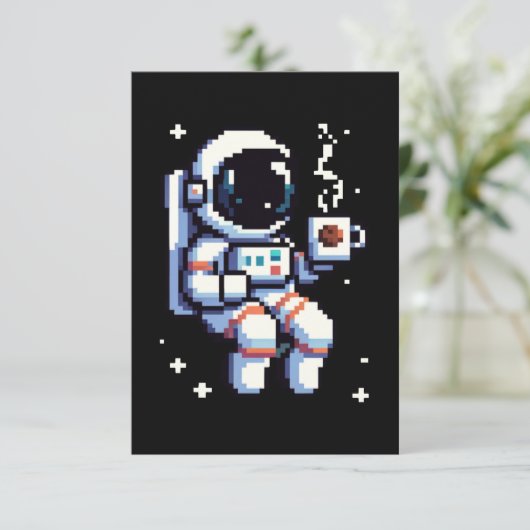 Cosmic Coffee Break: Astro Java - Space Sipper Karte (Stehend Vorderseite)