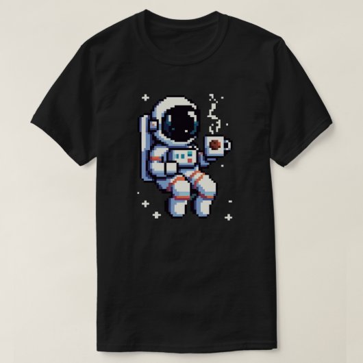 Cosmic Coffee Break: Astro Java - Space Sipper T-Shirt (Design vorne)