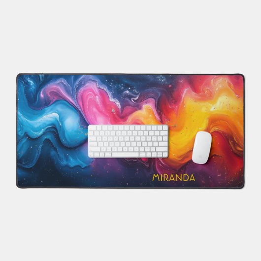 Cosmic Colors Abstract Schreibtischunterlage (Tastatur & Maus)
