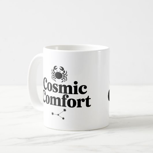 Cosmic Comfort Tasse - Krebsastrologie Kaffeecup (Vorderseite Links)