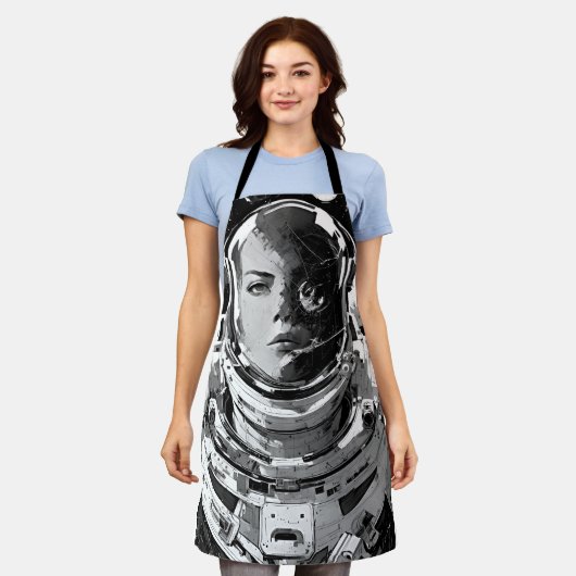 Cosmic Confidence entdecken: Girl Astronaut Schürze (Getragen)