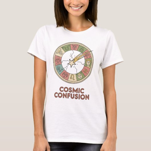 Cosmic Confusion – Zodiac Chaos Design T-Shirt (Vorderseite)
