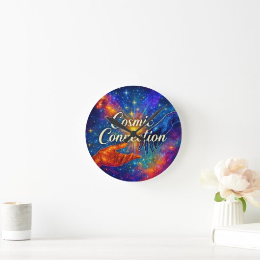 🪐 Cosmic Connection Decorative Clock Runde Wanduhr (Zuhause)