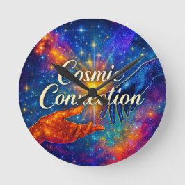 🪐 Cosmic Connection Decorative Clock Runde Wanduhr