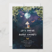 Cosmic Coscape Disco Woodland Geburtstagsparty Einladung (Vorderseite)