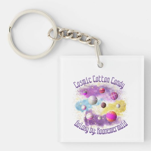 Cosmic Cotton Candy Galaxy Schlüsselanhänger (Vorderseite)